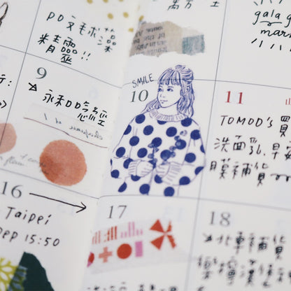 Washi Tape | Monochrome Girl - Blue (3cm)