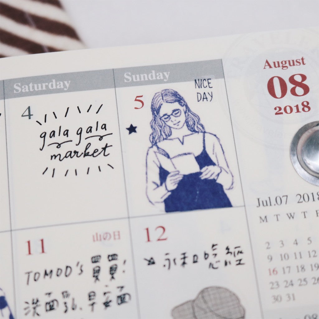 Washi Tape | Monochrome Girl - Blue (3cm)