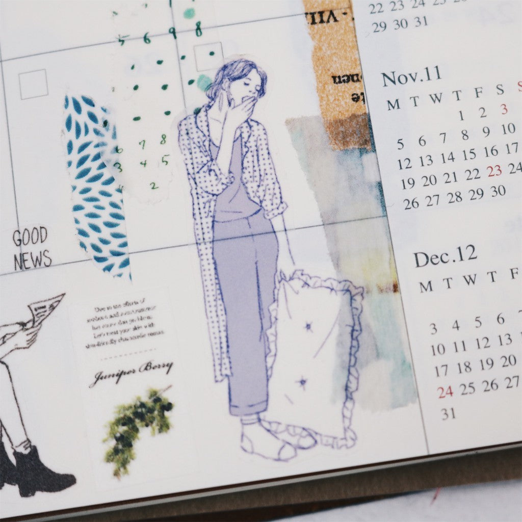 Washi Tape | Monochrome Girl - Blue (3cm)