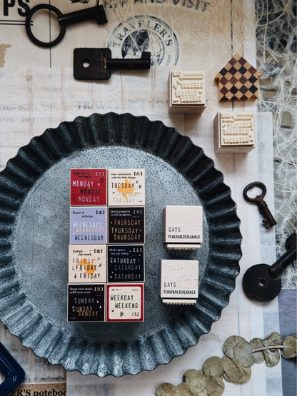 penspapersplanner Stamps Set | Days Set (8pcs)