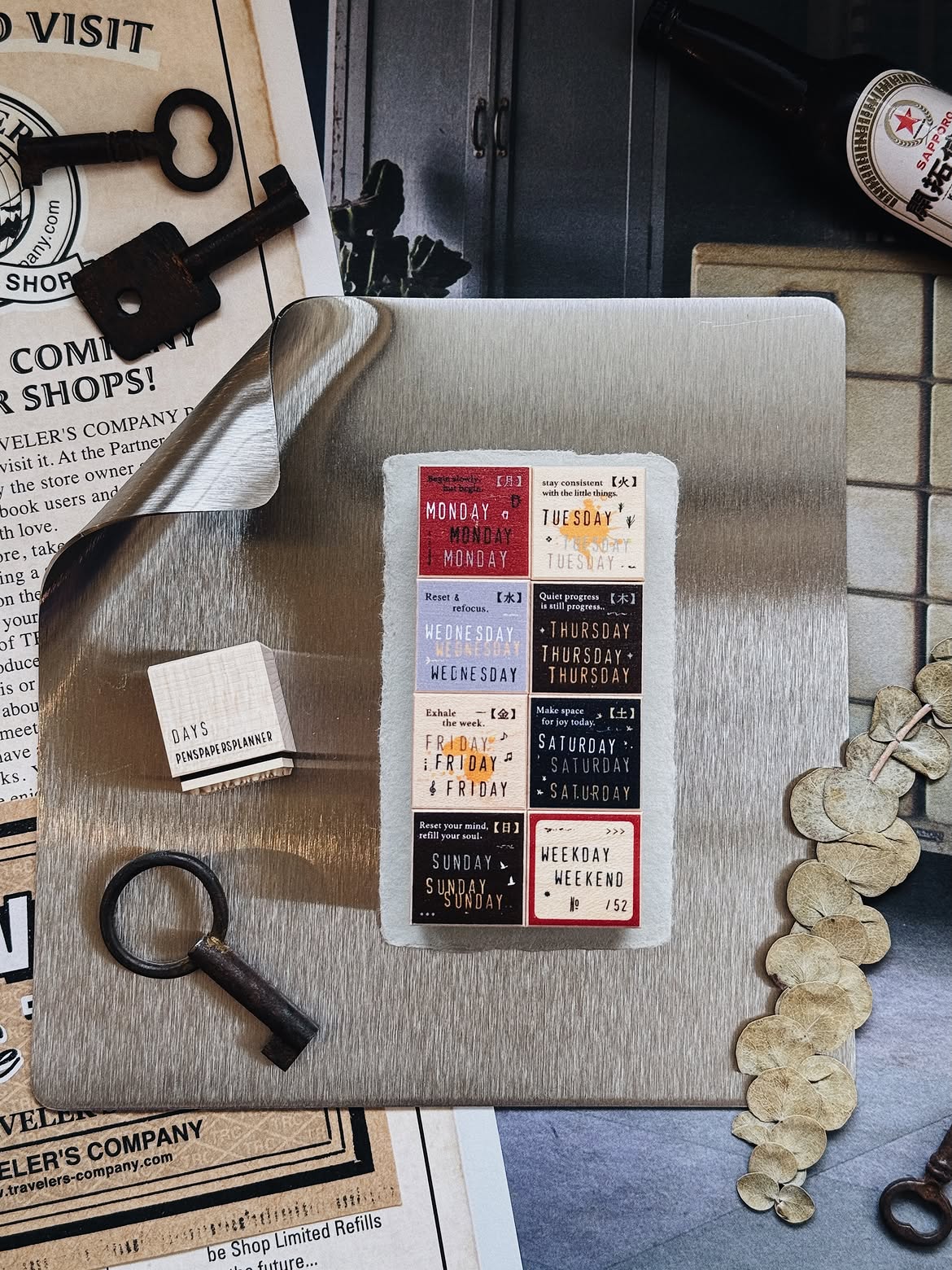 penspapersplanner Stamps Set | Days Set (8pcs)