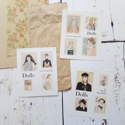 Postal Stamp Stickers Set | Dolls