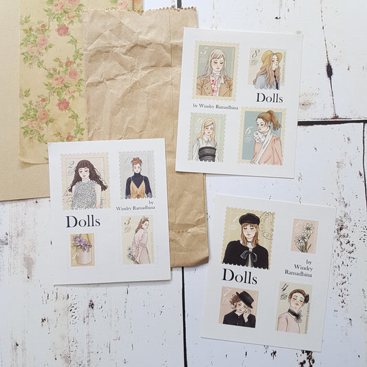 Postal Stamp Stickers Set | Dolls