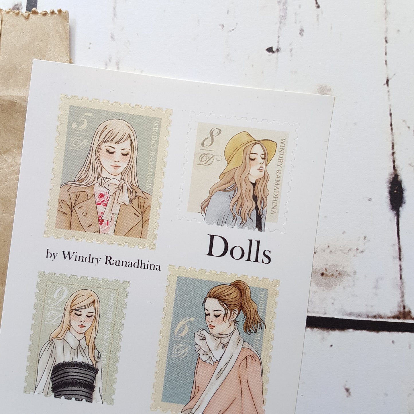 Postal Stamp Stickers Set | Dolls
