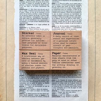 Stamps | Dictionary Series: Paper, Sticker, Wax seal, Journal