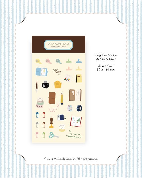 Stickers | Daily Deco Sticker - Stationery Lover (PET)