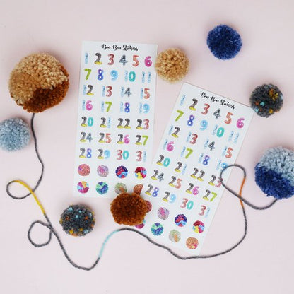 Stickers | Daily Stickers - Wool Numbers