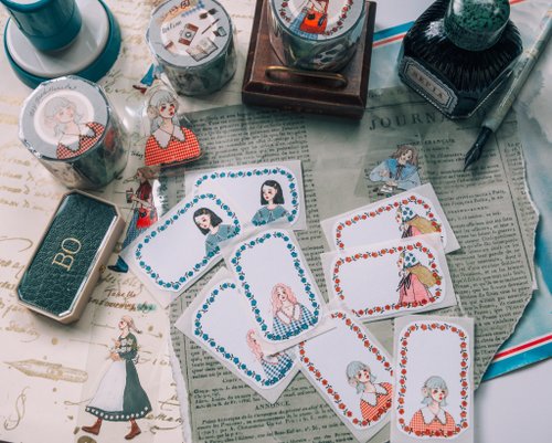Label Sticker | A-style flower frame octagonal label sticker