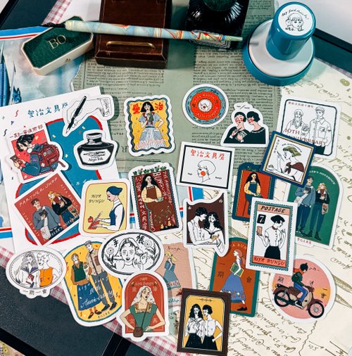 Sticker set | Aiya Bungu Stationery store 10th Anniversary (24 Sheets)