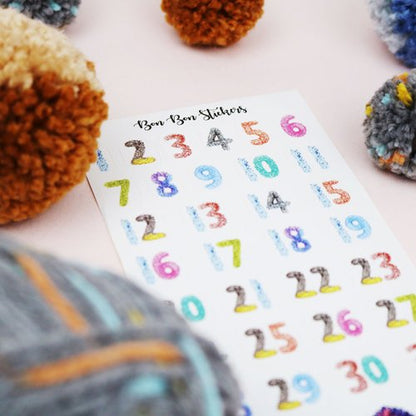 Stickers | Daily Stickers - Wool Numbers