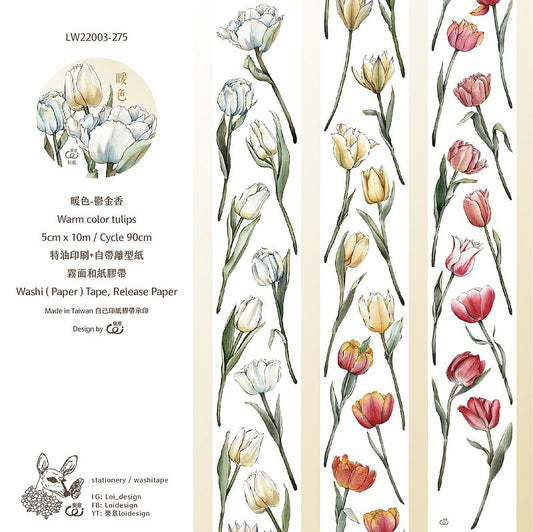Washi Tape | Warm Color Tulips (5cm)