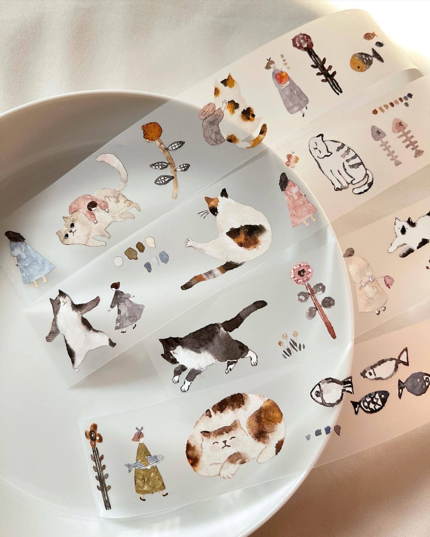 Matte PET Tape |  Cat girl (3.5cm)