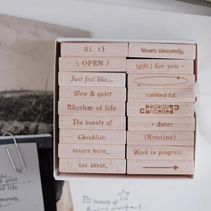 Phavourite.co | 9pt. (2) Tiny Text Rubber Stamps (18 options)