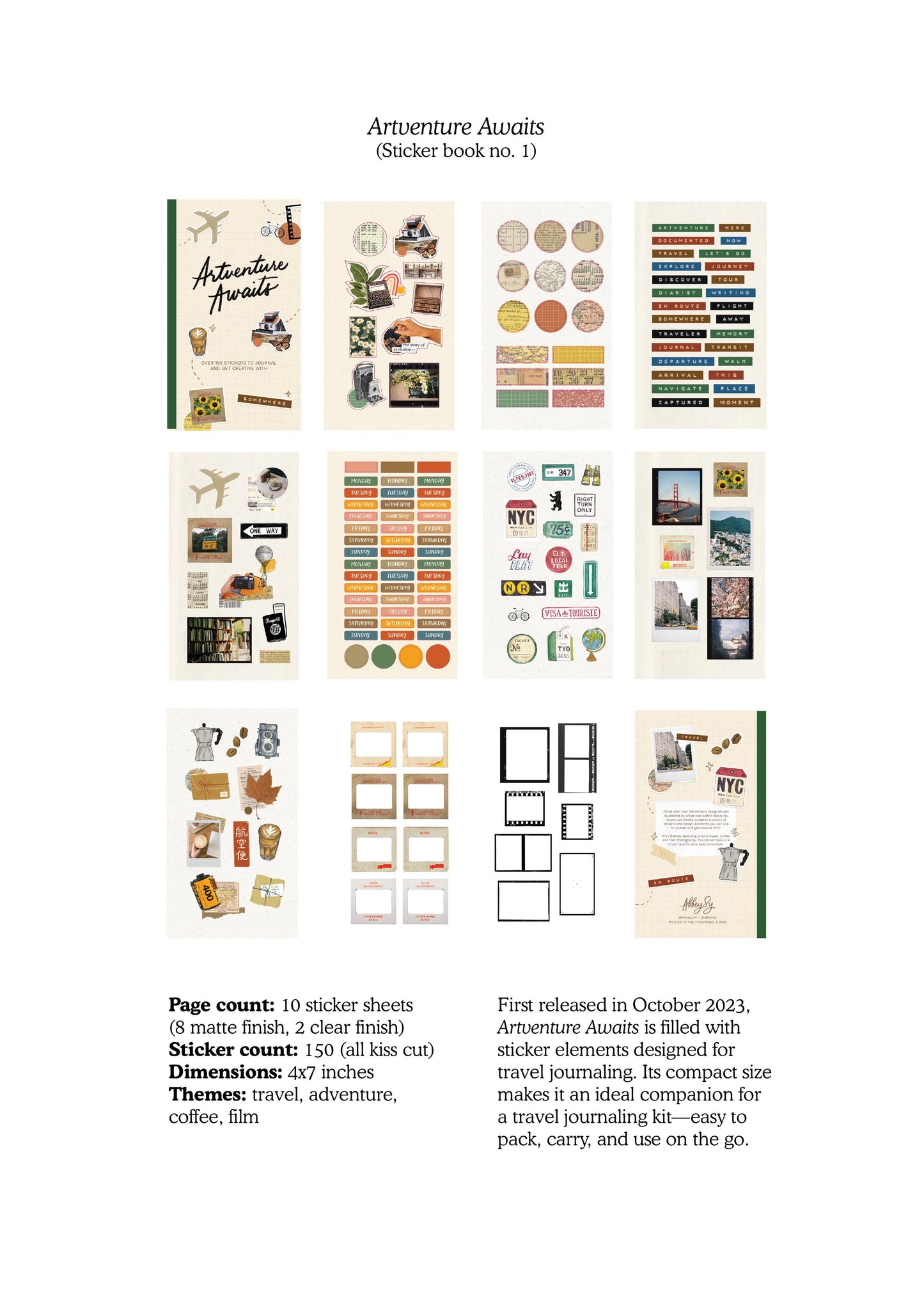 Sticker Book | Artventure Awaits (Use the code BANK10 to get 10% off orders paid thru Bank Transfer)