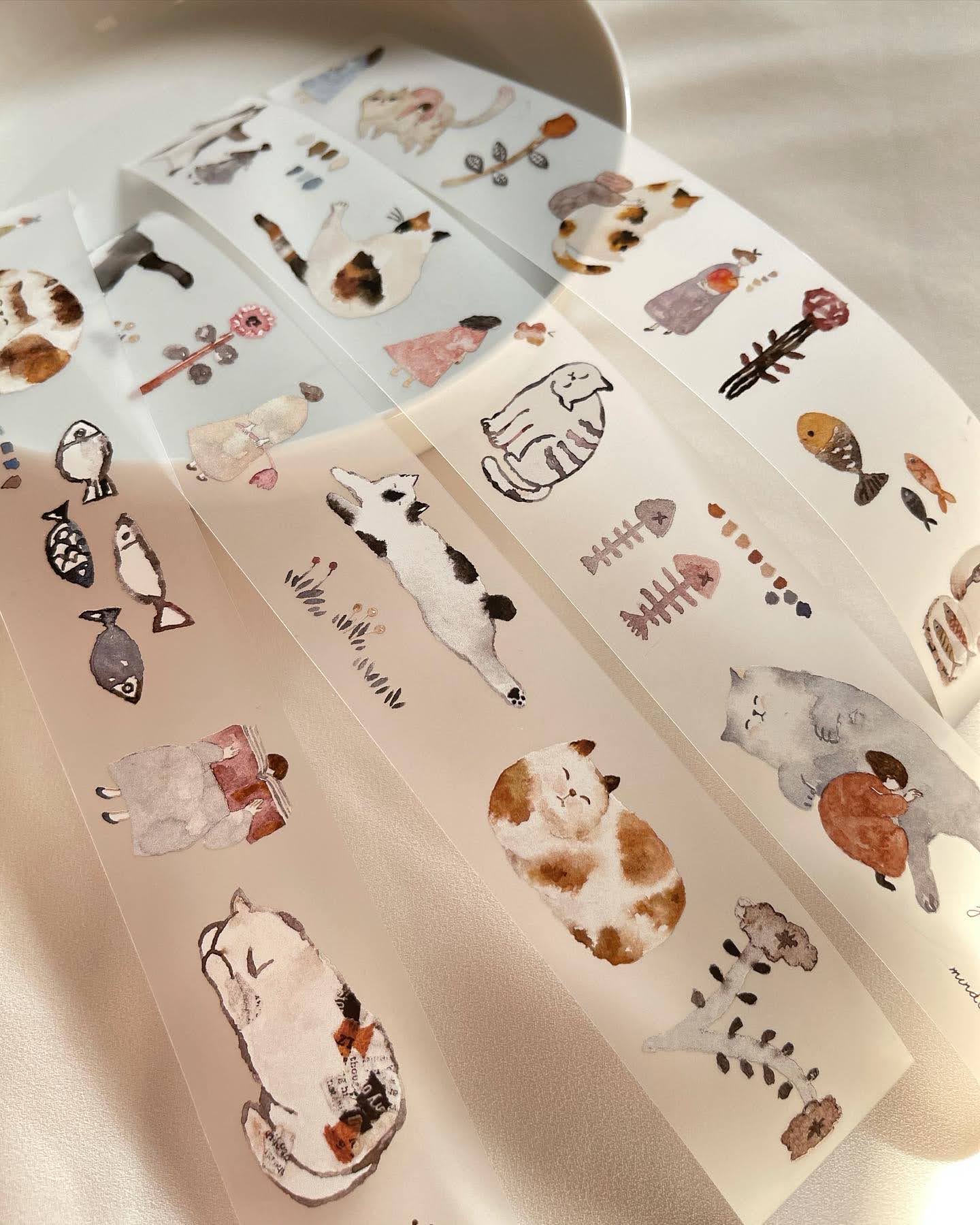 Matte PET Tape |  Cat girl (3.5cm)