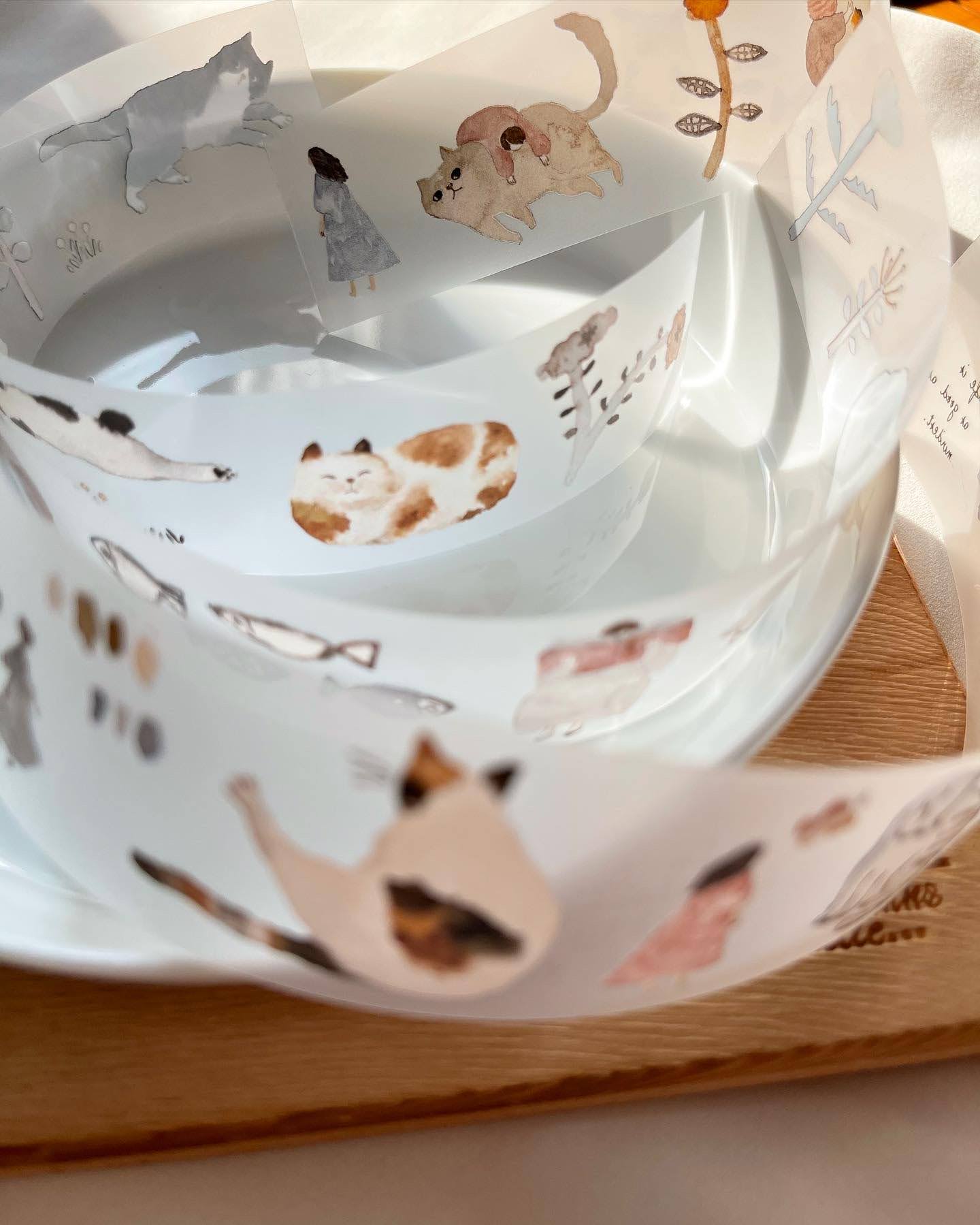 Matte PET Tape |  Cat girl (3.5cm)