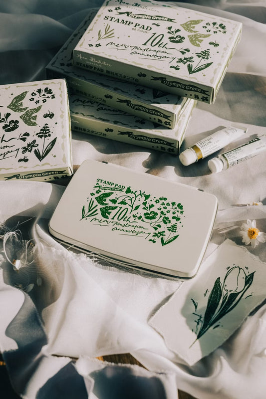 Meow Illustration 10th Anniversary Birds & Flowers Ink Pad - Olympia Green by SA