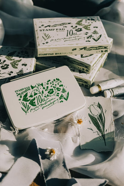 (PRE ORDER) Meow Illustration 10th Anniversary Birds & Flowers Ink Pad - Olympia Green by SA