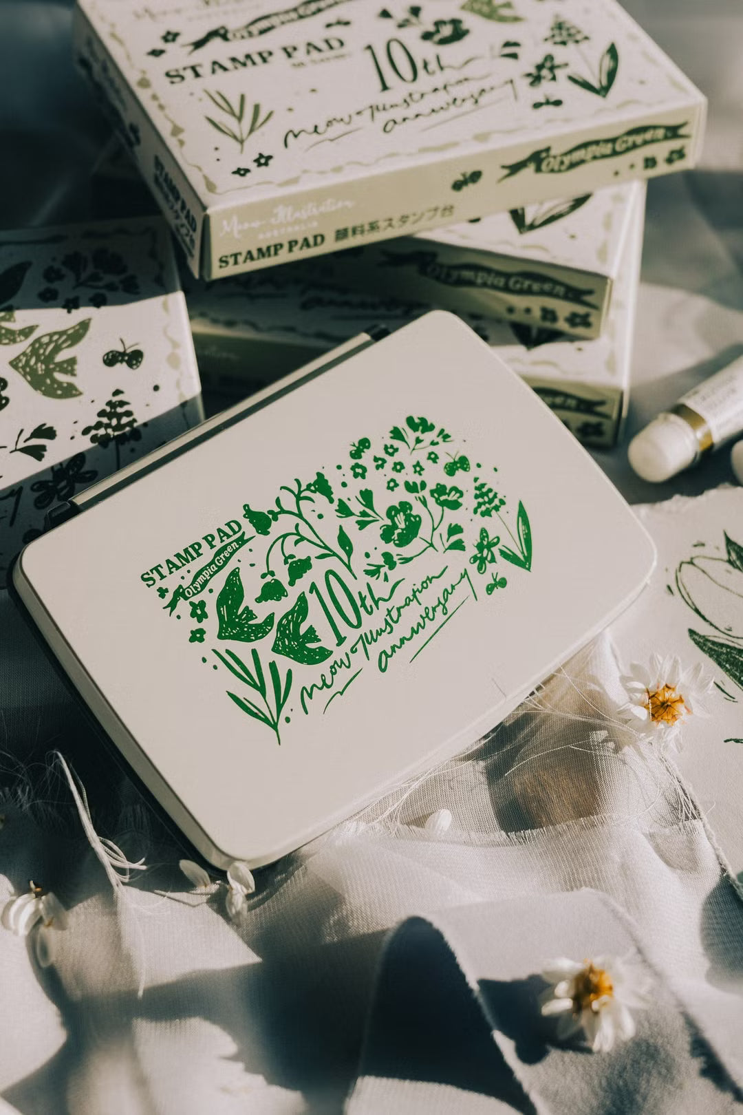 (PRE ORDER) Meow Illustration 10th Anniversary Birds & Flowers Ink Pad - Olympia Green by SA