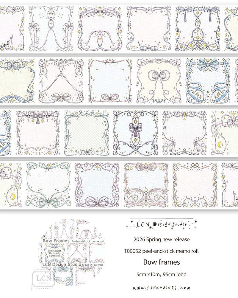 Memo Roll | peel-and-stick: Bow Frames (5cm)