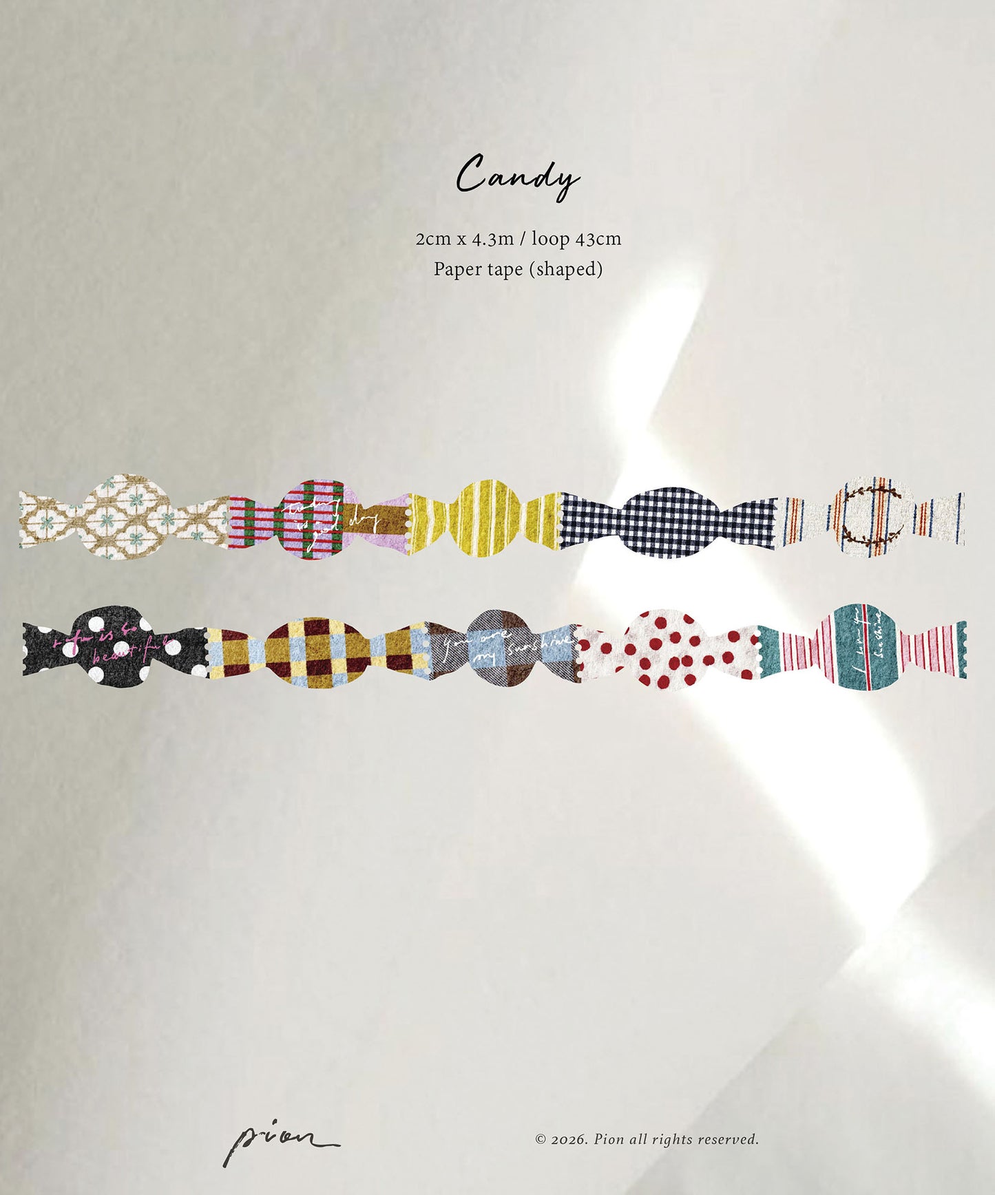 (Stocks In transit) Pion Paper Tape | Shaped: Candy (2cm)