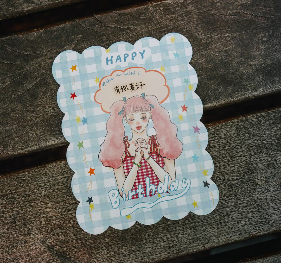 La Dolce Vita Birthday Shaped Card | Make a Wish (with envelope and sealing sticker)