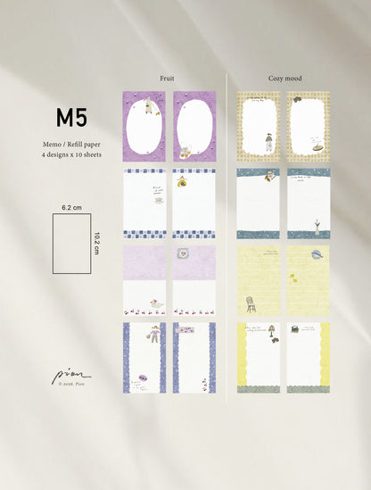 (Stocks In transit) Pion M5 Memo Card | Cozy mood / Fruit