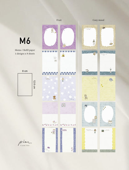 (Stocks In transit) Pion M6 Memo Card | Cozy mood / Fruit