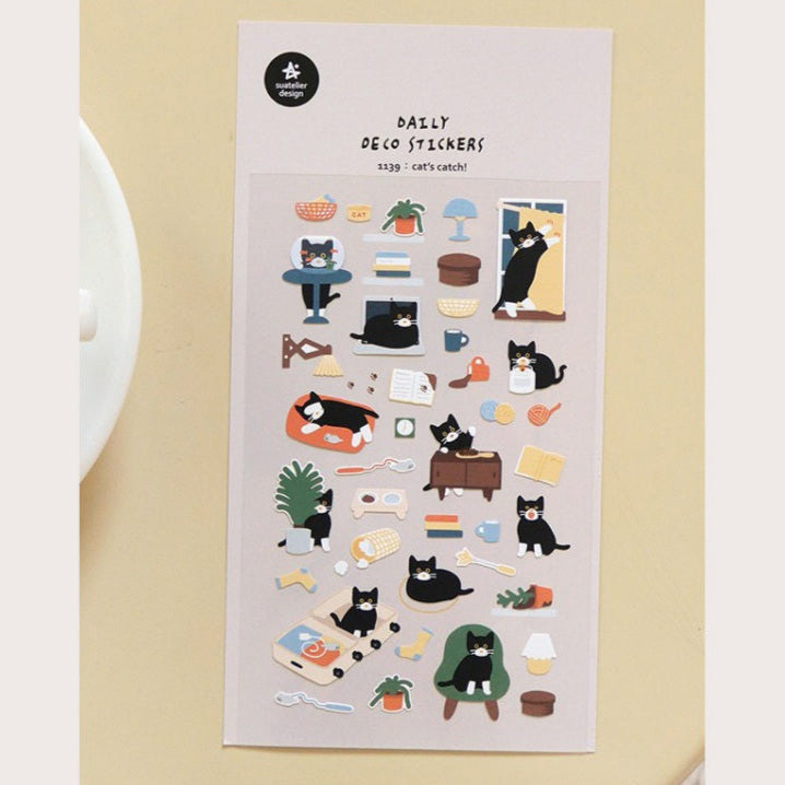 Daily Deco Stickers | 1139 cat's catch!