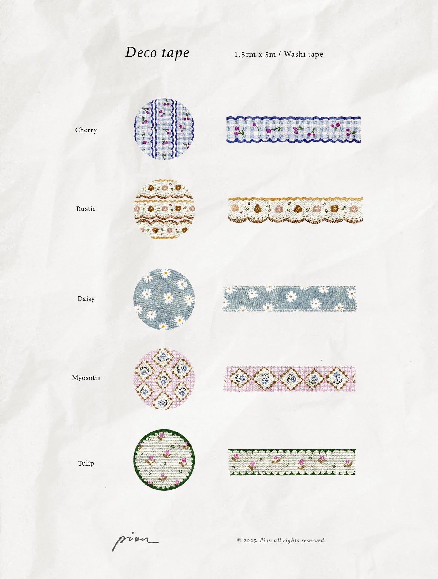 Washi Tape | Deco Tape (1.5cm) (with options)