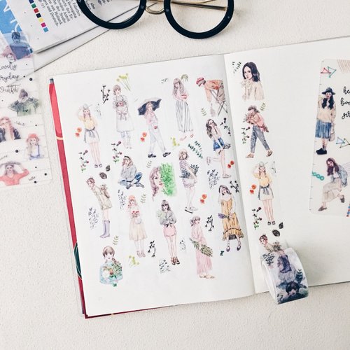 Washi Tape | Bon Bon Girls (2.5cm) (with variants)