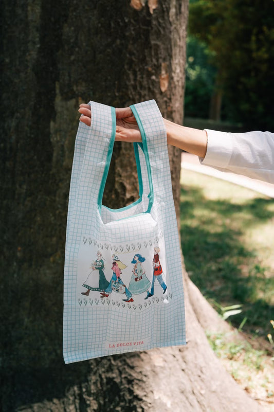 La Dolce Vita | Happy Go Lucky Sweet Life Nylon Foldable Shopping Bag