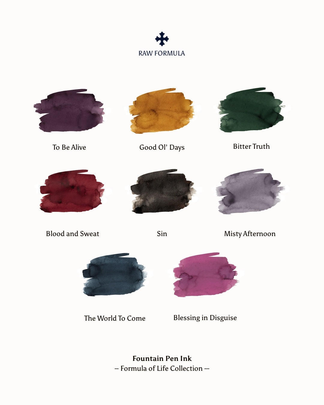 (PRE ORDER) Raw Formula Fountain Pen Ink | Formula of Life Collection 80mL (8 colors)