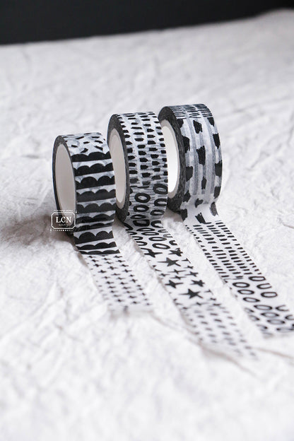 Washi Tape | Hand-drawn patterns (1.5cm)