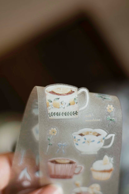 Die-cut PET Tape | Lemon Afternoon Tea (5cm) (with Starry Foil)