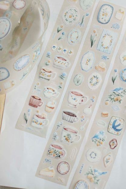 Die-cut PET Tape | Lemon Afternoon Tea (5cm) (with Starry Foil)
