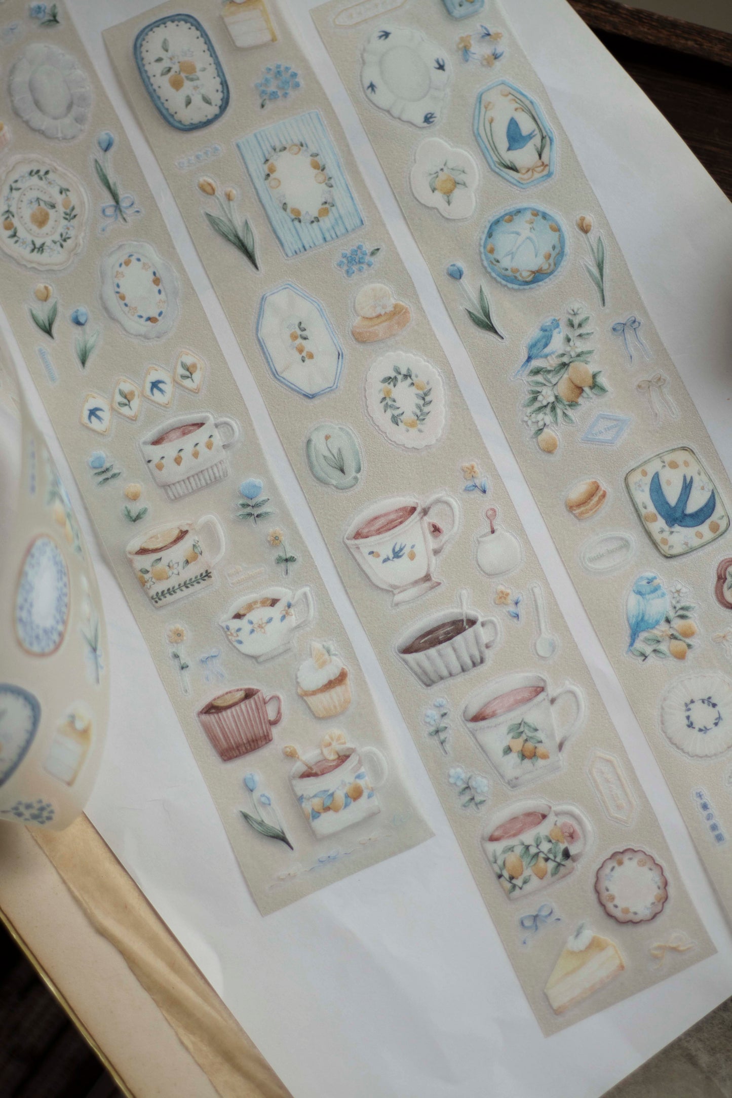 Die-cut PET Tape | Lemon Afternoon Tea (5cm) (with Starry Foil)