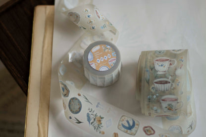 Die-cut PET Tape | Lemon Afternoon Tea (5cm) (with Starry Foil)