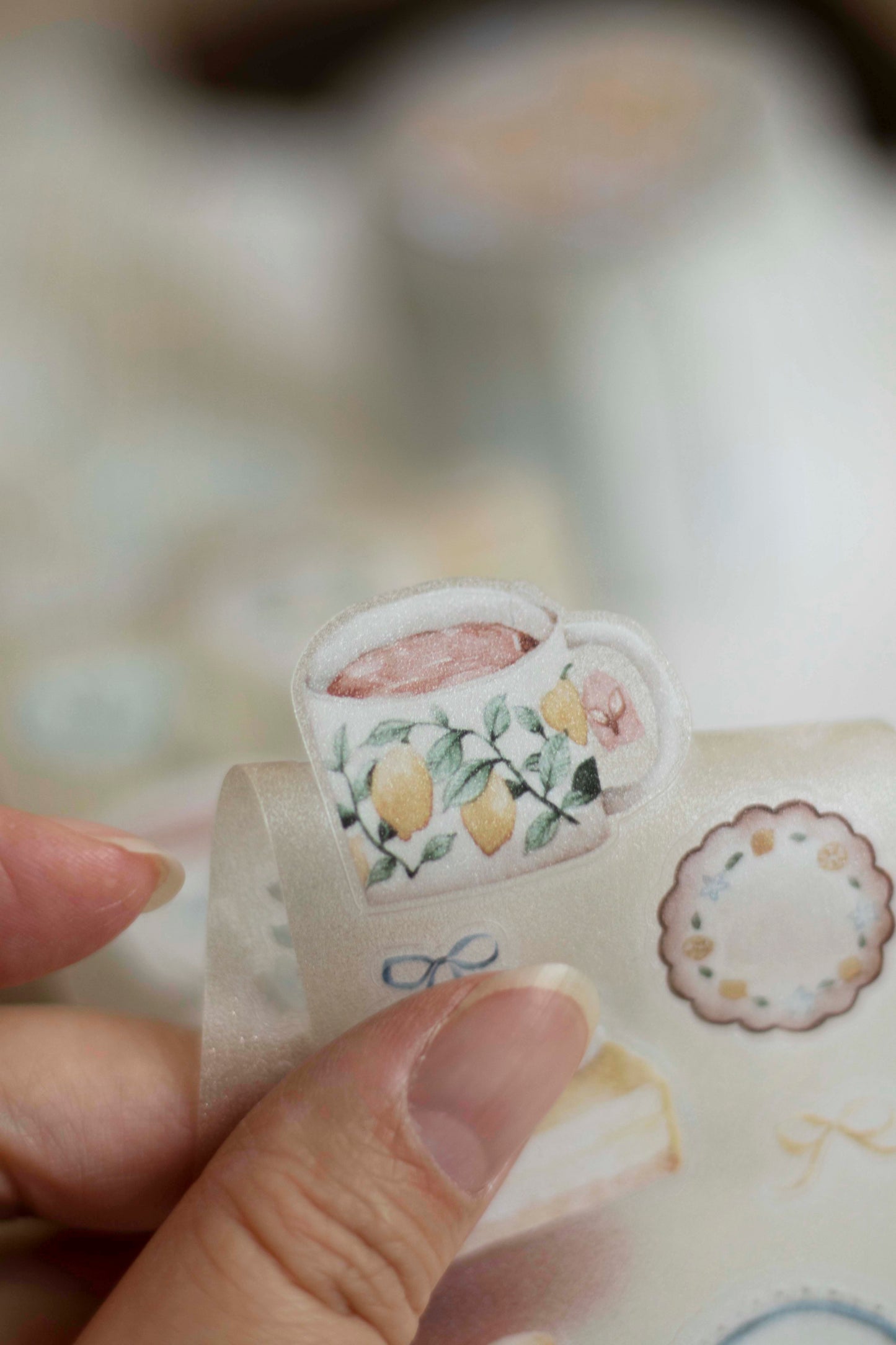 Die-cut PET Tape | Lemon Afternoon Tea (5cm) (with Starry Foil)