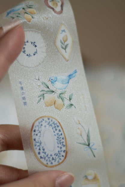 Die-cut PET Tape | Lemon Afternoon Tea (5cm) (with Starry Foil)