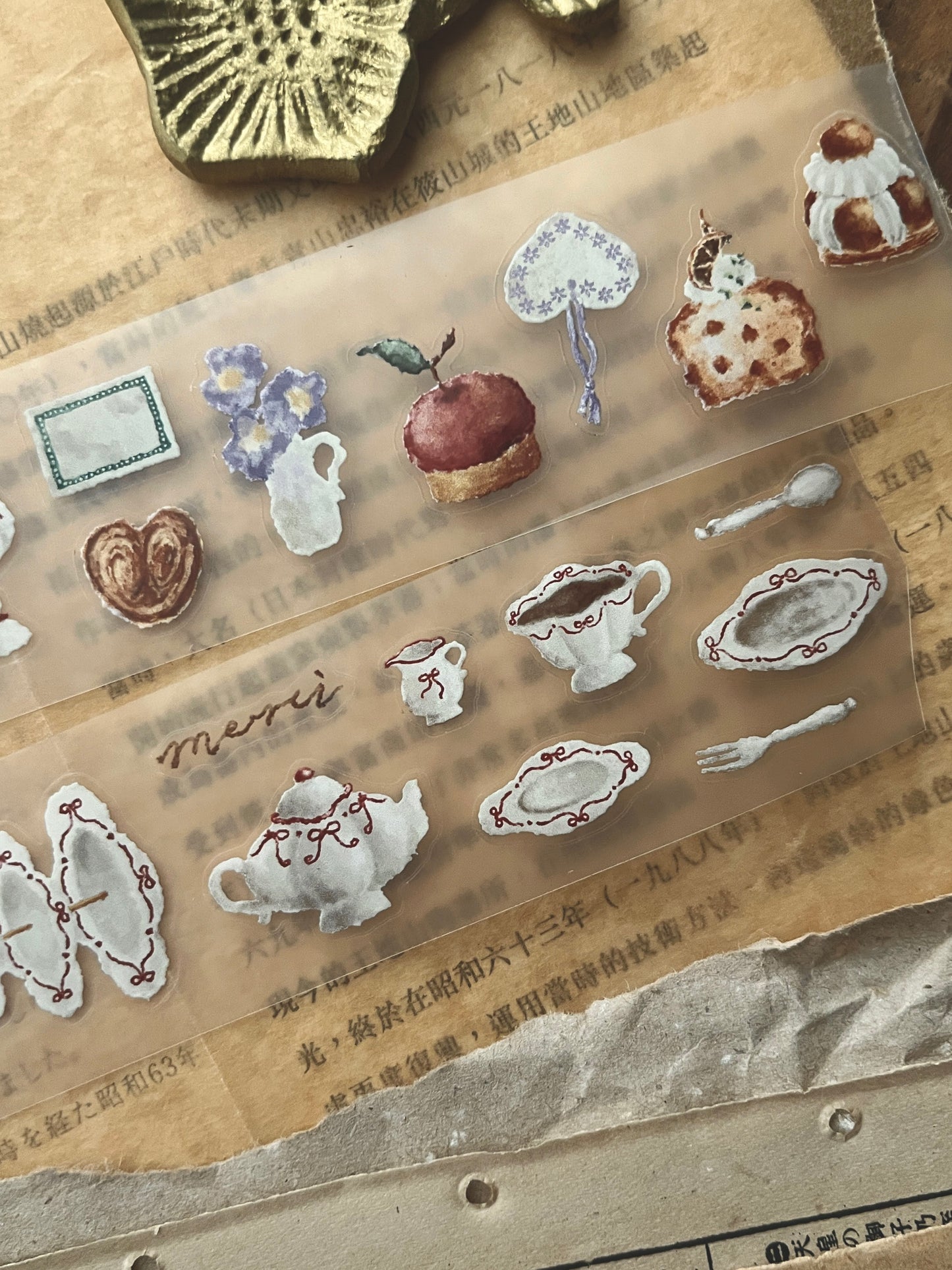 Breezy Studio Kiss-cut PET Tape | Tea Salon (3.5cm)