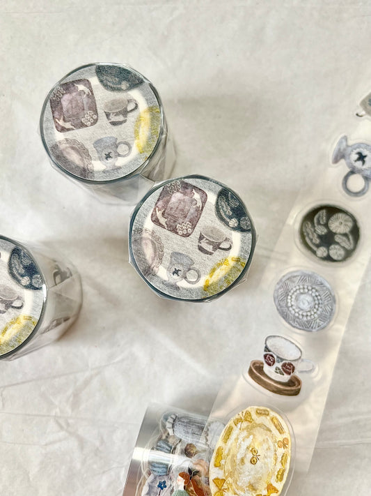 Kiss-cut Glossy PET Tape | Pottery (3.5cm)