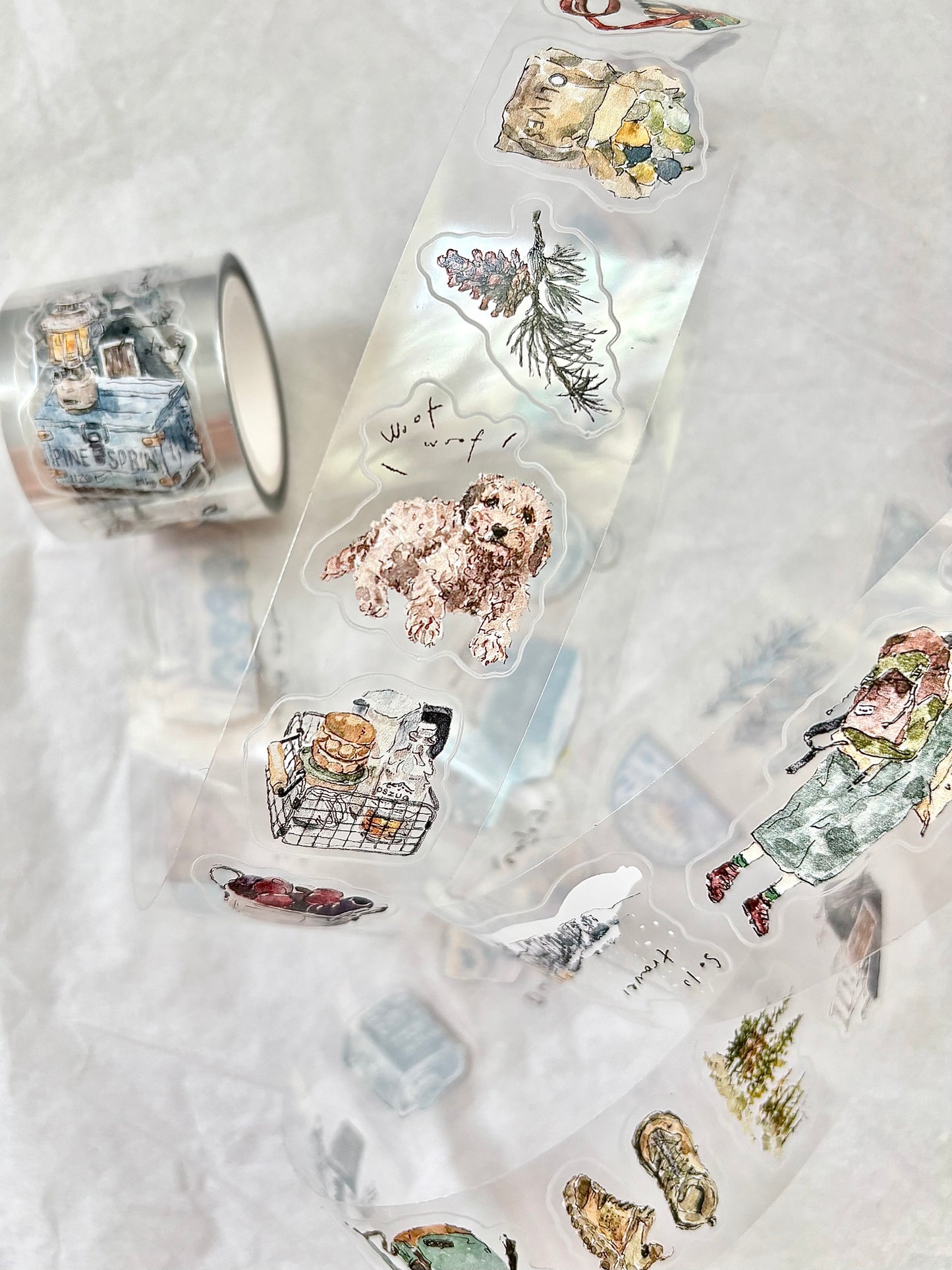 Kiss-cut Glossy PET Tape | Solo travel (3cm)