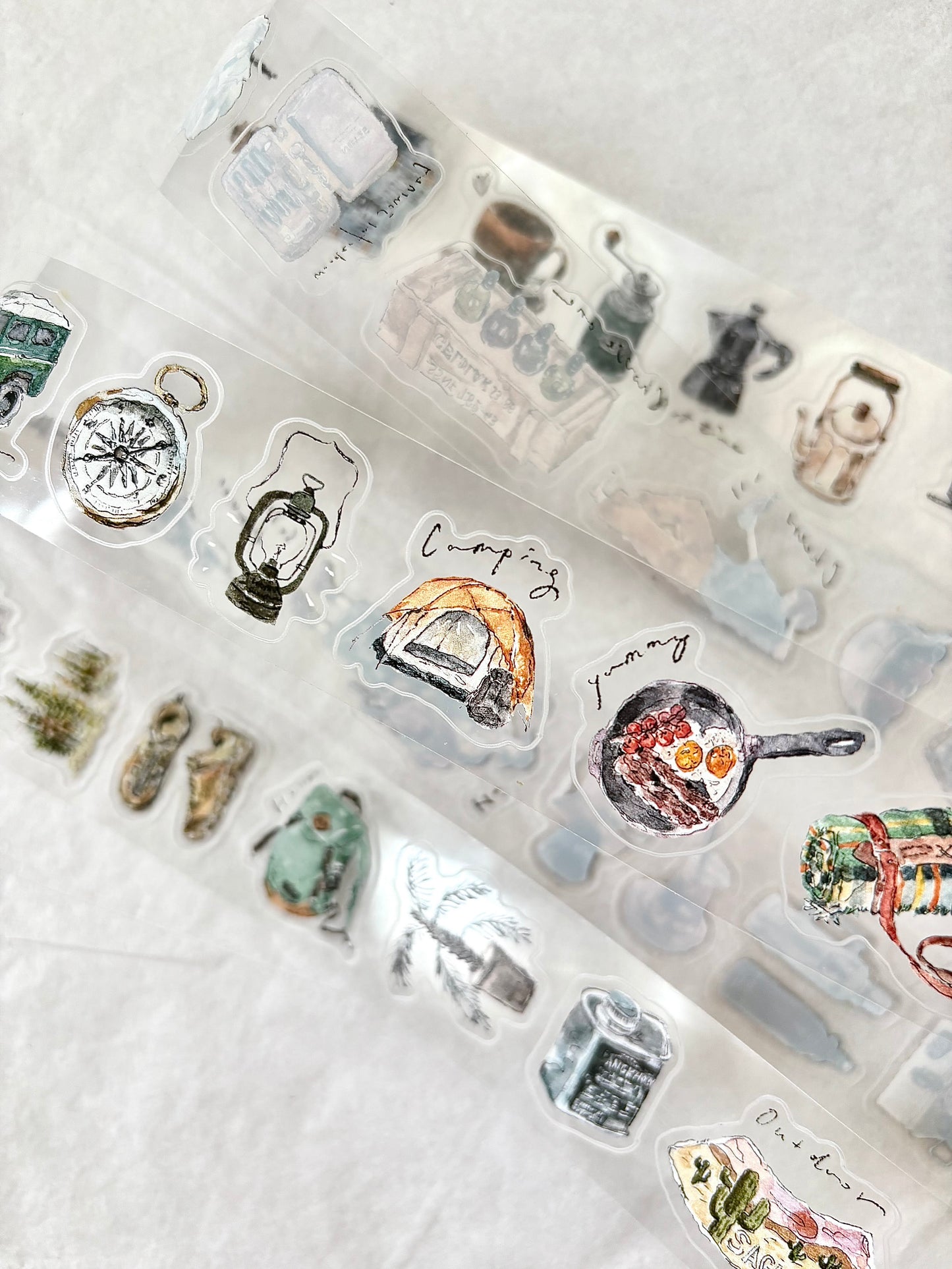 Kiss-cut Glossy PET Tape | Solo travel (3cm)