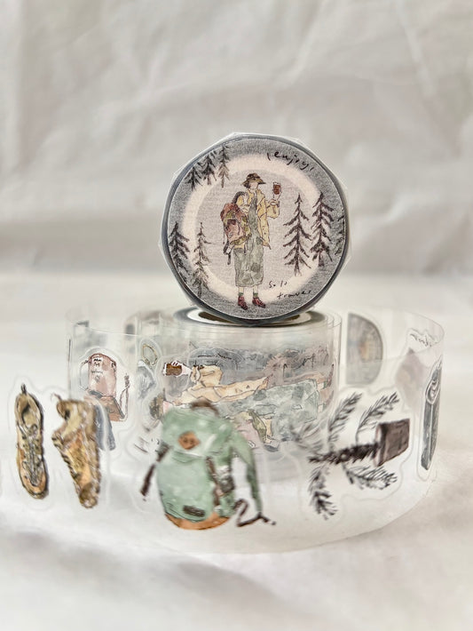 Kiss-cut Glossy PET Tape | Solo travel (3cm)