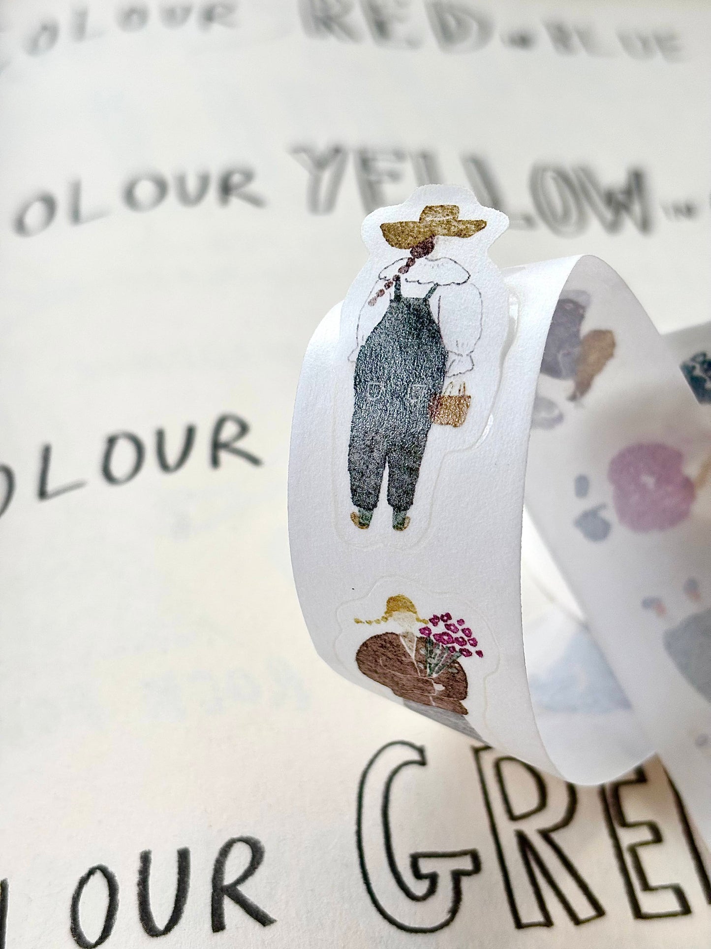 Kiss-cut Washi Tape | Artsy girl (2.5cm)