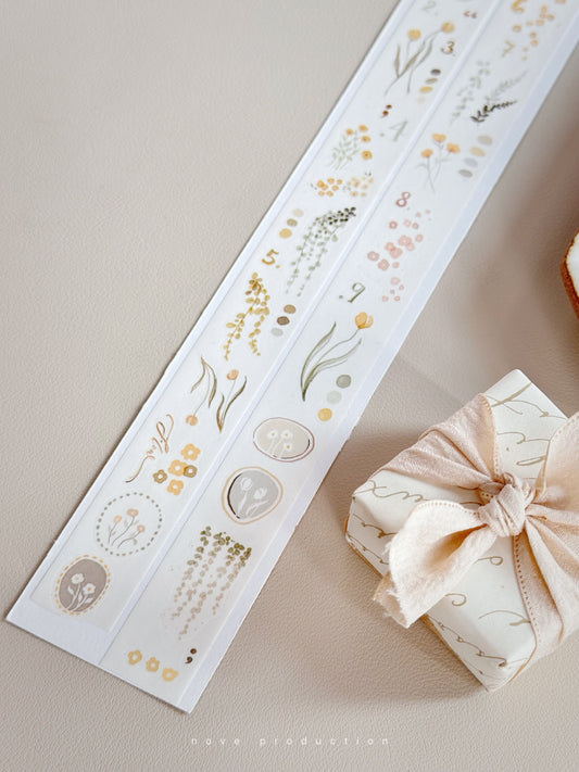 (PRE ORDER) Kiss-cut Washi Tape | Flow (floral) (2cm)