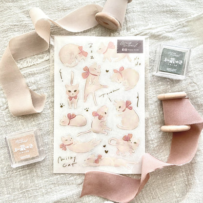 Print-on Sticker | Milky Cat