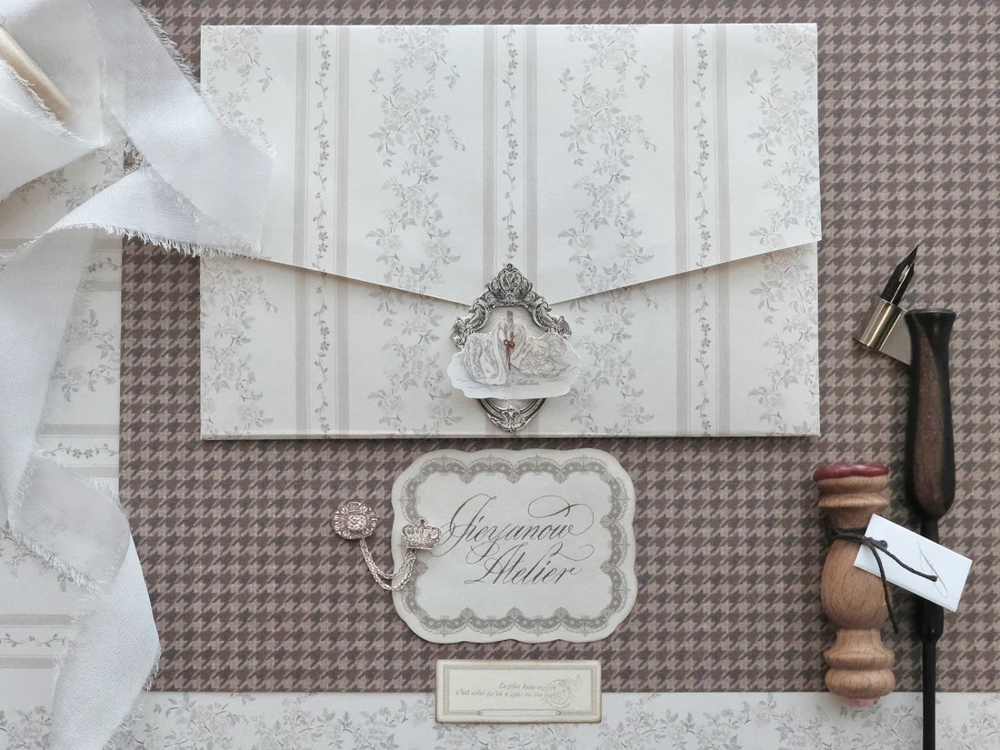 (PRE ORDER) Memo pad | Fleur de Grace: Rectangle Quill Notes