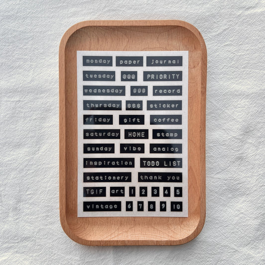 Transfer Stickers | Typed Labels (set of 2 sheets)